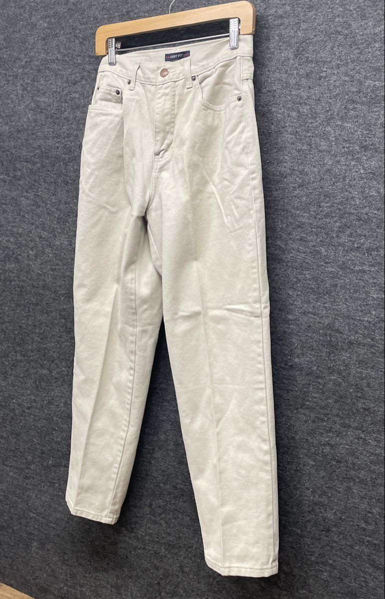 Vintage 90s Bill Blass Women's Off-White Petite Easy Fit High Rise Jeans Sz 6P