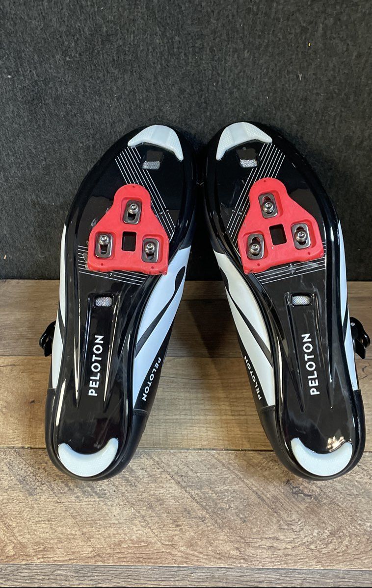 Peloton Road Indoor Cycling Shoes Black White Red Size 47 US Men's 13