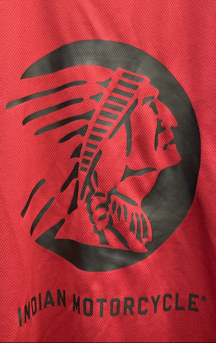 Indian Motorcycle Men's Performance T-Shirt Red Headdress Logo Graphic Size L