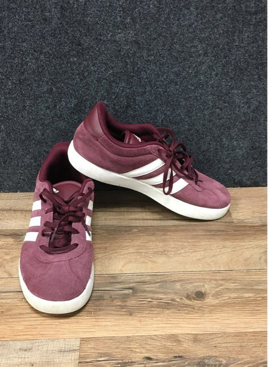 Adidas VL Court 3.0 Burgundy Maroon White Suede Sneakers Men's Size 7