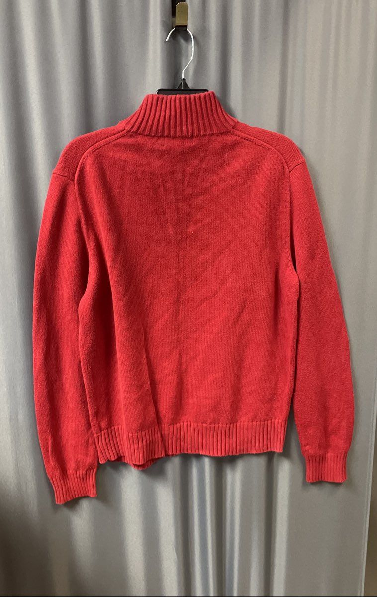 Polo Ralph Lauren Men's Red 1/4 Zip Cotton Knit Sweater Sz M