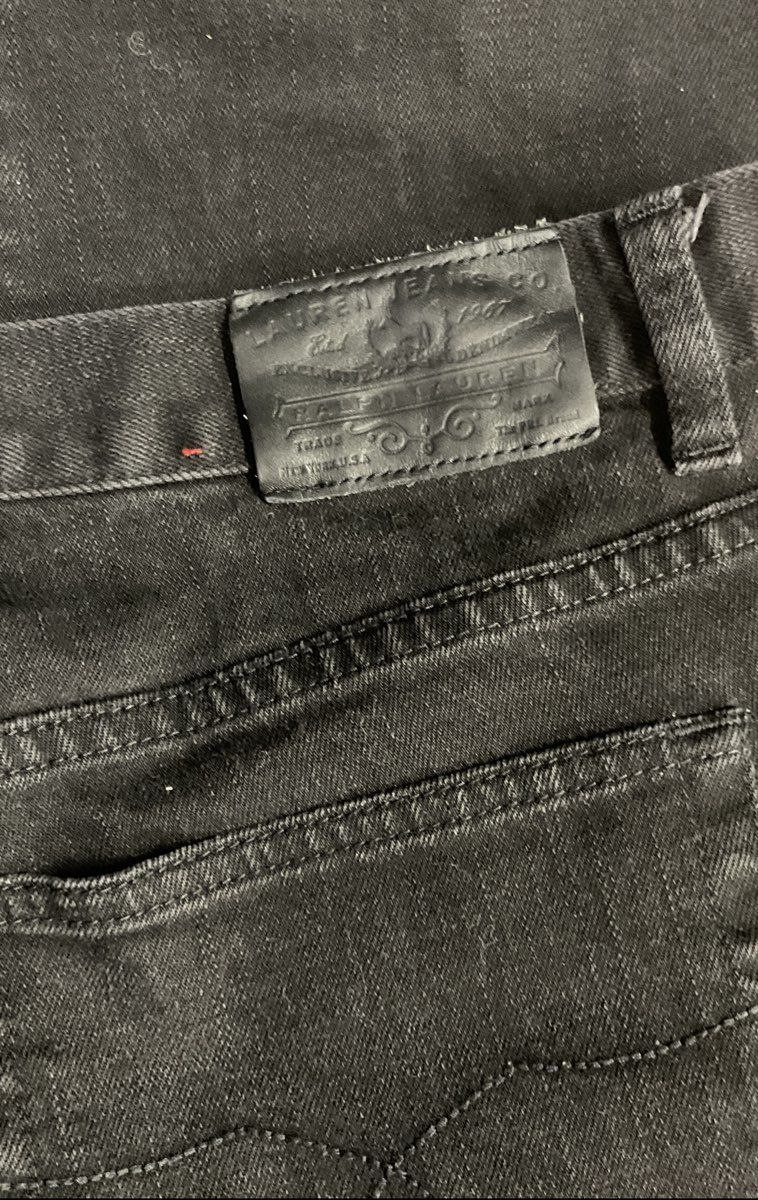 Ralph Lauren Lauren Jeans Co Women's Black Straight Leg Denim Jeans Sz 14