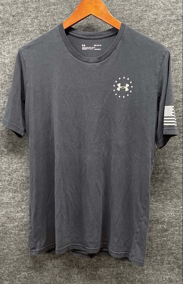 Under Armour Men's Freedom T-Shirt Dark Blue HeatGear Betsy Ross Flag Sz M