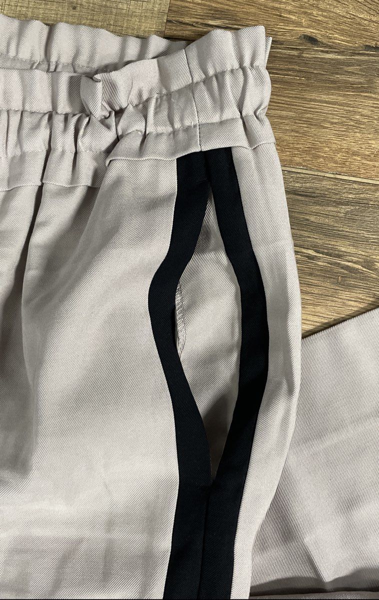 Simply Vera Vera Wang Women's Taupe Black Side Stripe Drawstring Pants Sz L