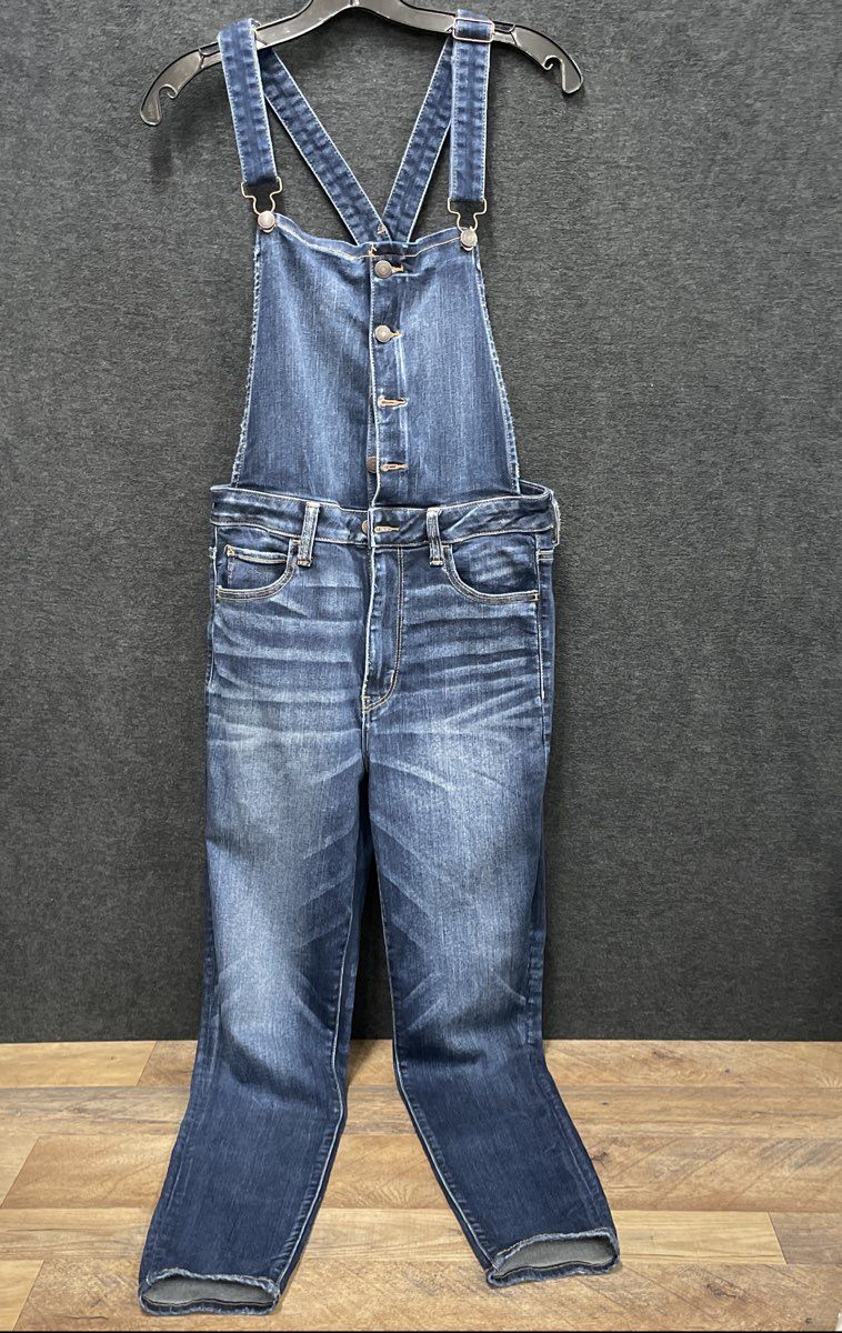 American Eagle Women's Blue Jegging Overalls Ne(x)t Level Stretch Sz 12