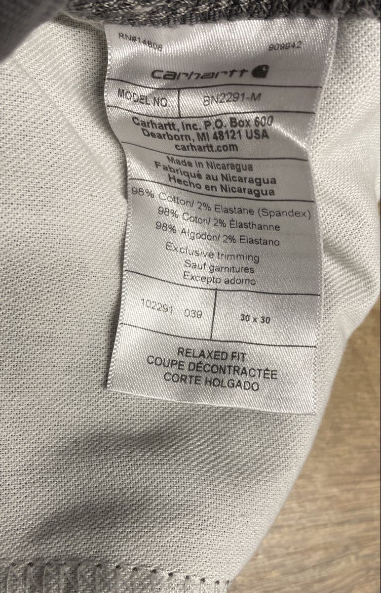 Carhartt Men's Gray Relaxed Straight Rugged Flex Canvas Work Pants Sz 30x30