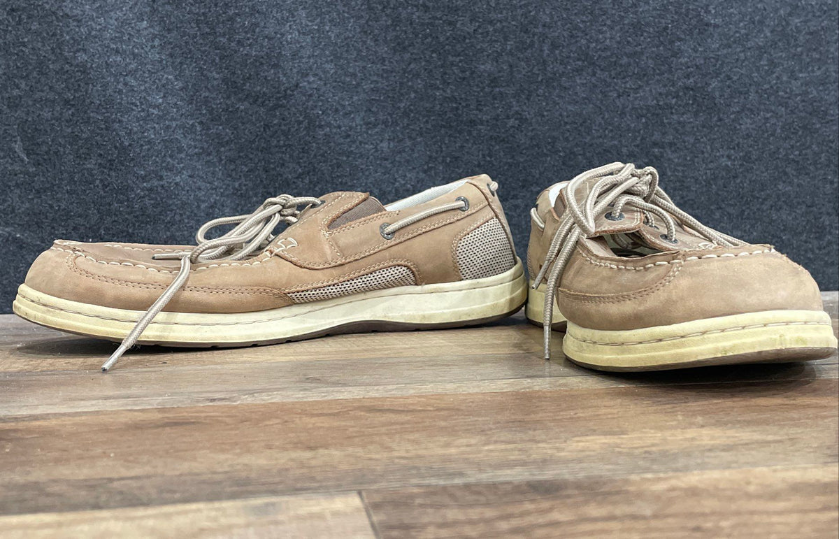 Dockers Men's Brown Leather Mesh Casual Boat Shoes Size 12M