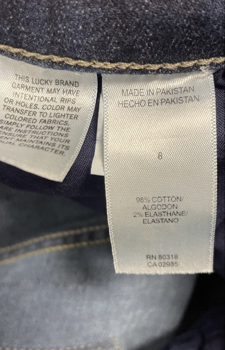 Lucky Brand Women's High Rise Flare Jeans Dark Wash Stretch Raw Hem Sz 8/29