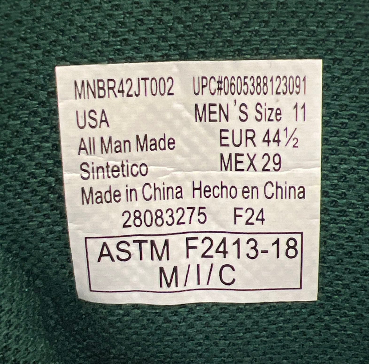 Brahma MNBR42JT002 Dark Green Safety Toe Work Boots Men's Size 11