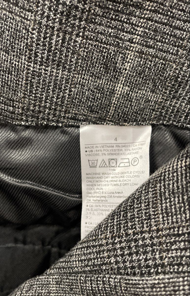 Banana Republic Women's Grey Plaid Pleated Wide Leg Dress Pants NWT Sz 4