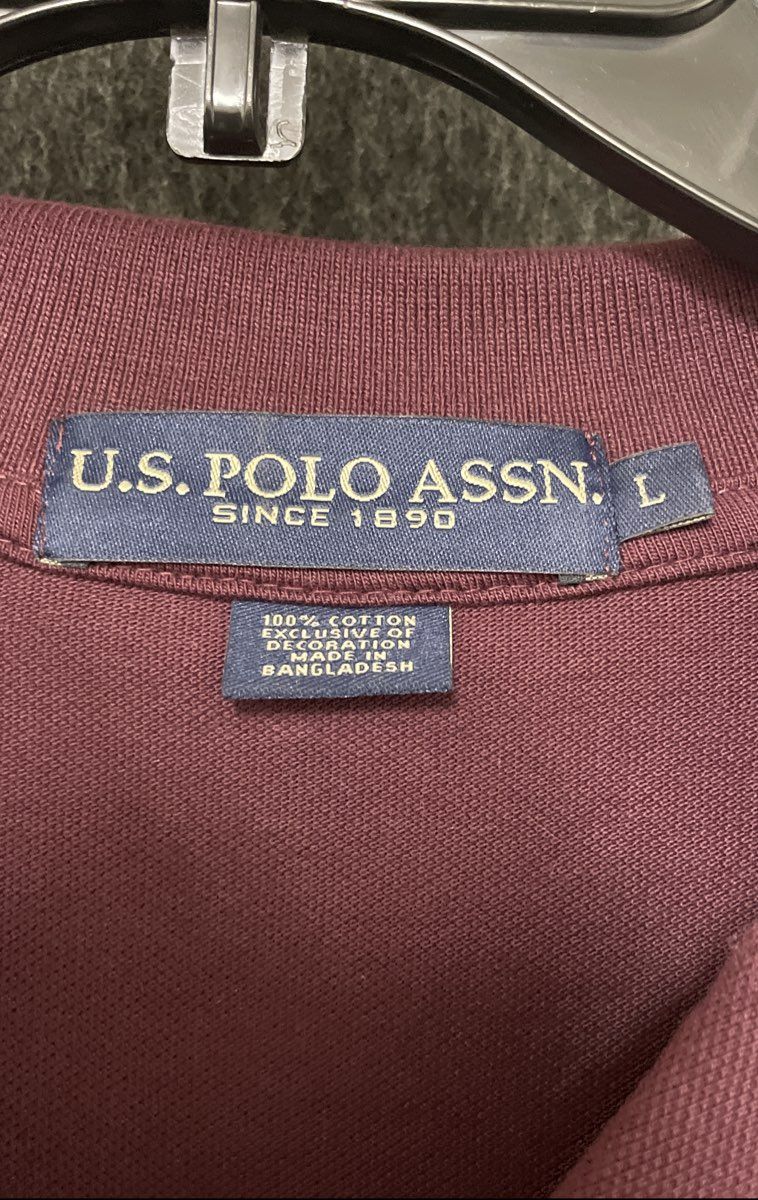 U.S. Polo Assn. Men's Maroon 100% Cotton Pique Short Sleeve Polo Shirt Sz L