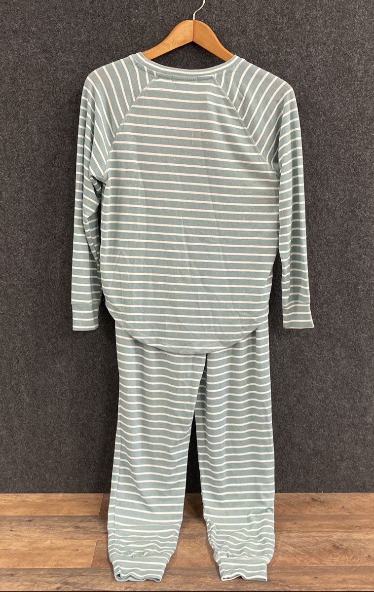 Olive & Oak Women's Sleepwear Pajama Set Sage Stripe NWT 2pc Long Sleeve Sz S