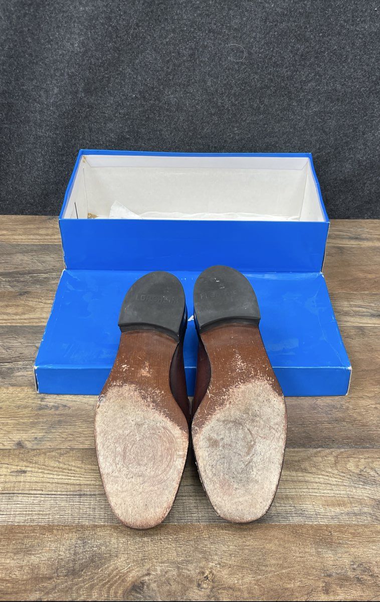 Florsheim 75370 Brown Leather Braided Strap Loafers Men's Size 10D