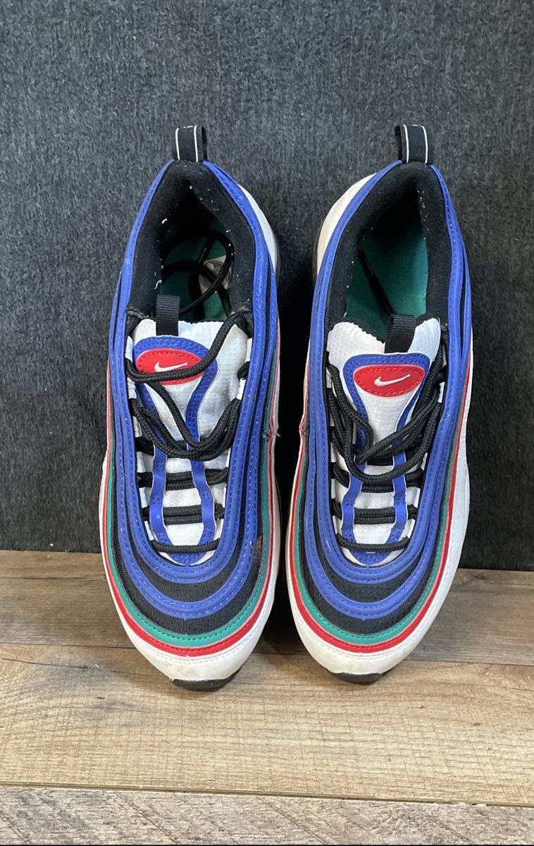 Nike Air Max 97 GS White Hyper Blue Red Teal Green Sneakers 6Y