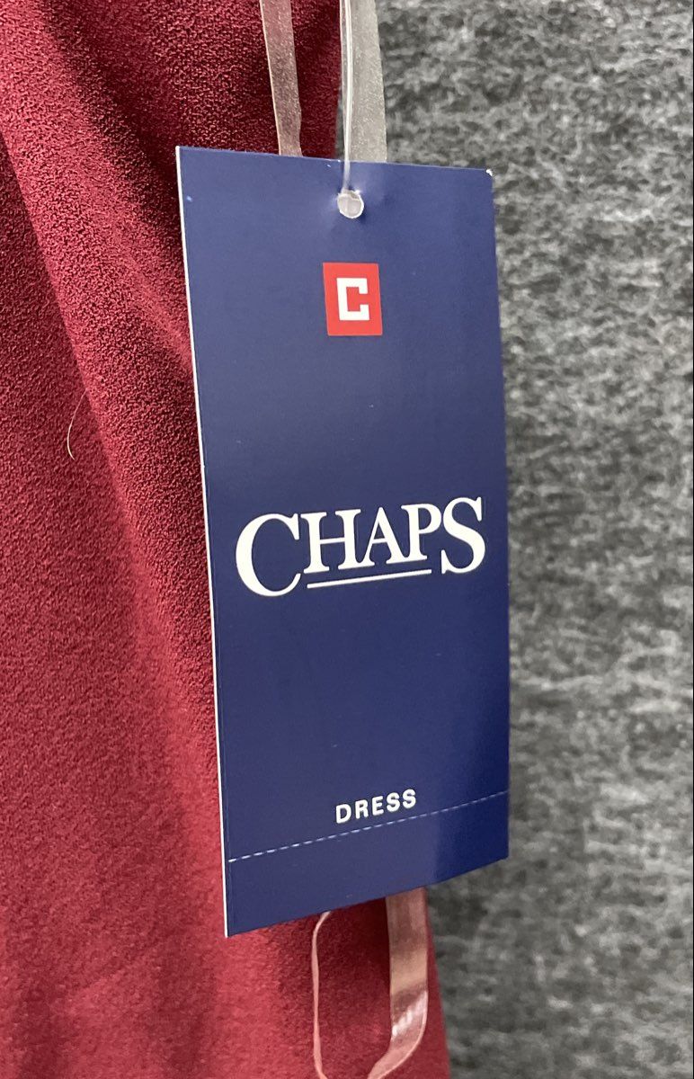 Chaps Women's Burgundy Red Sleeveless Fit and Flare Zipper Dress Size 16 NWT
