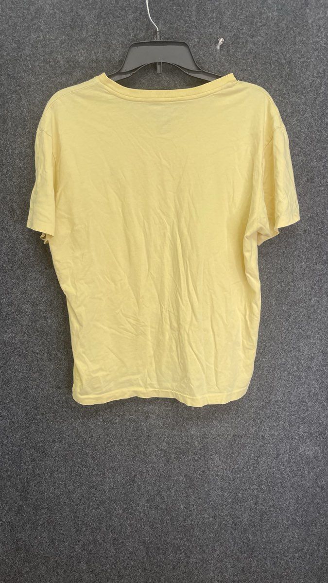 Polo Ralph Lauren Men's Yellow Cotton V-Neck Short Sleeve Pony Logo Tee Sz M