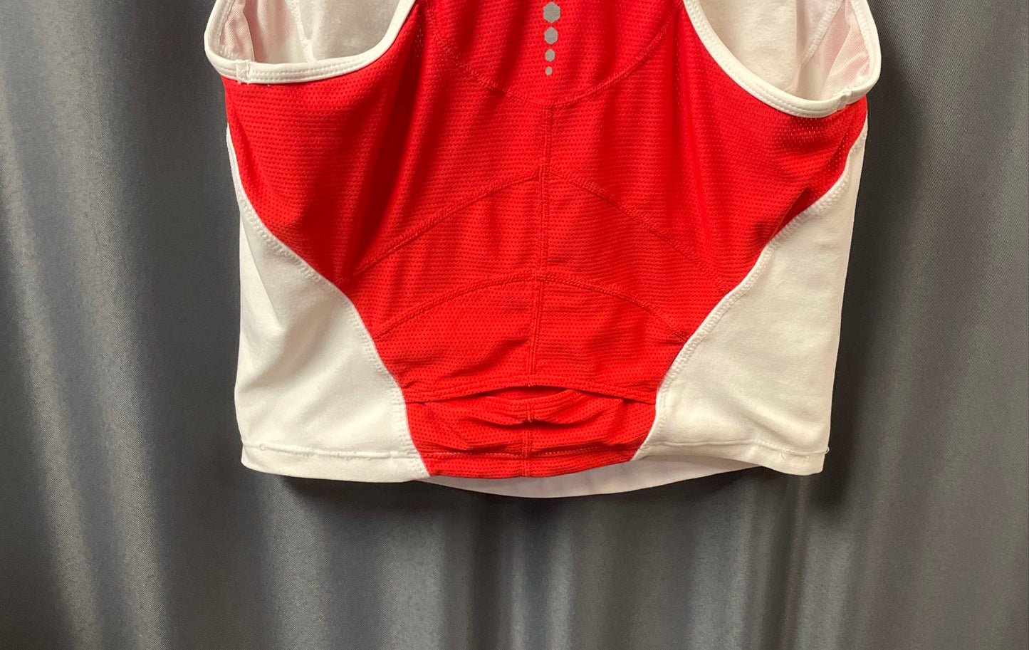 Nike Women's White Red Dri-FIT Cropped Racerback Workout Tank Top Built-in Bra M