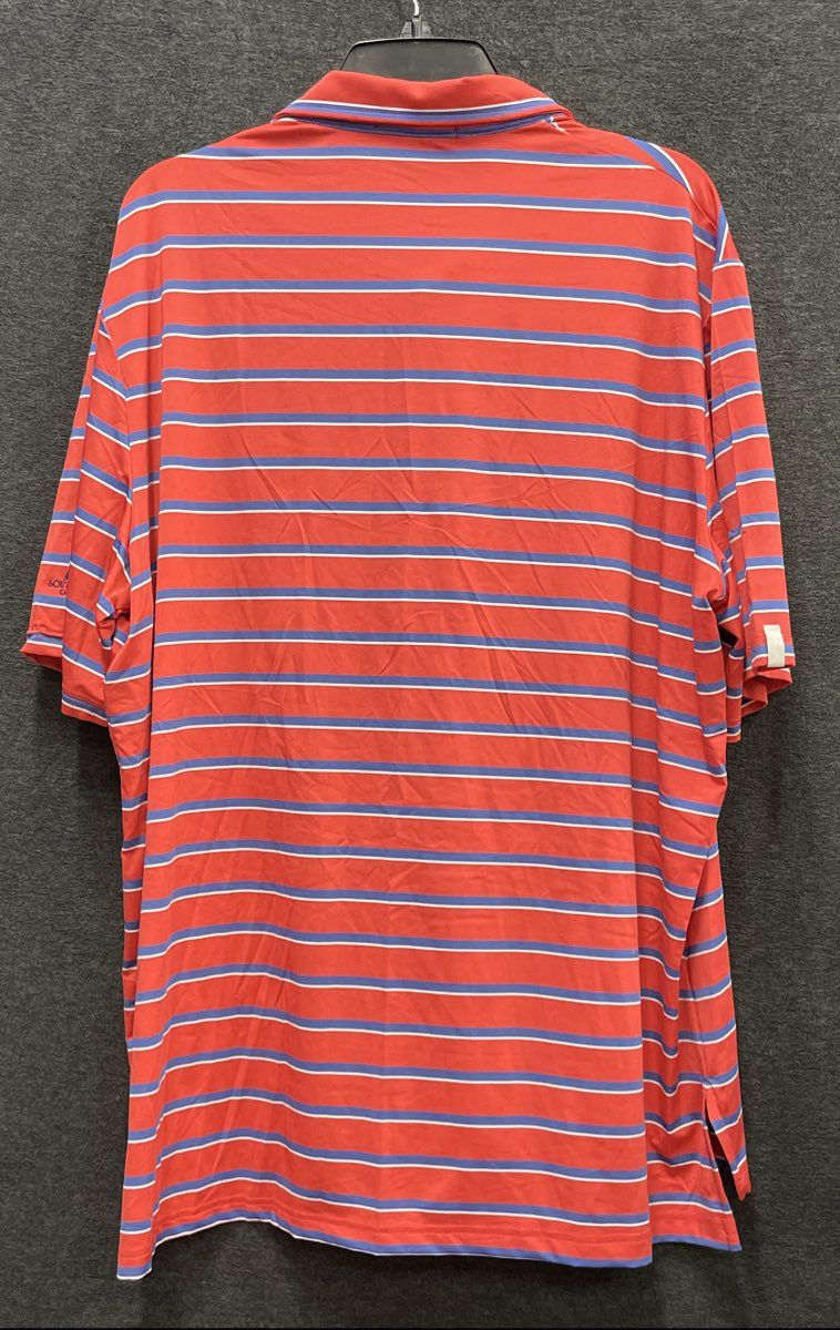 RLX Ralph Lauren Men's Red Striped Southampton Golf Club Polo Shirt Sz XL