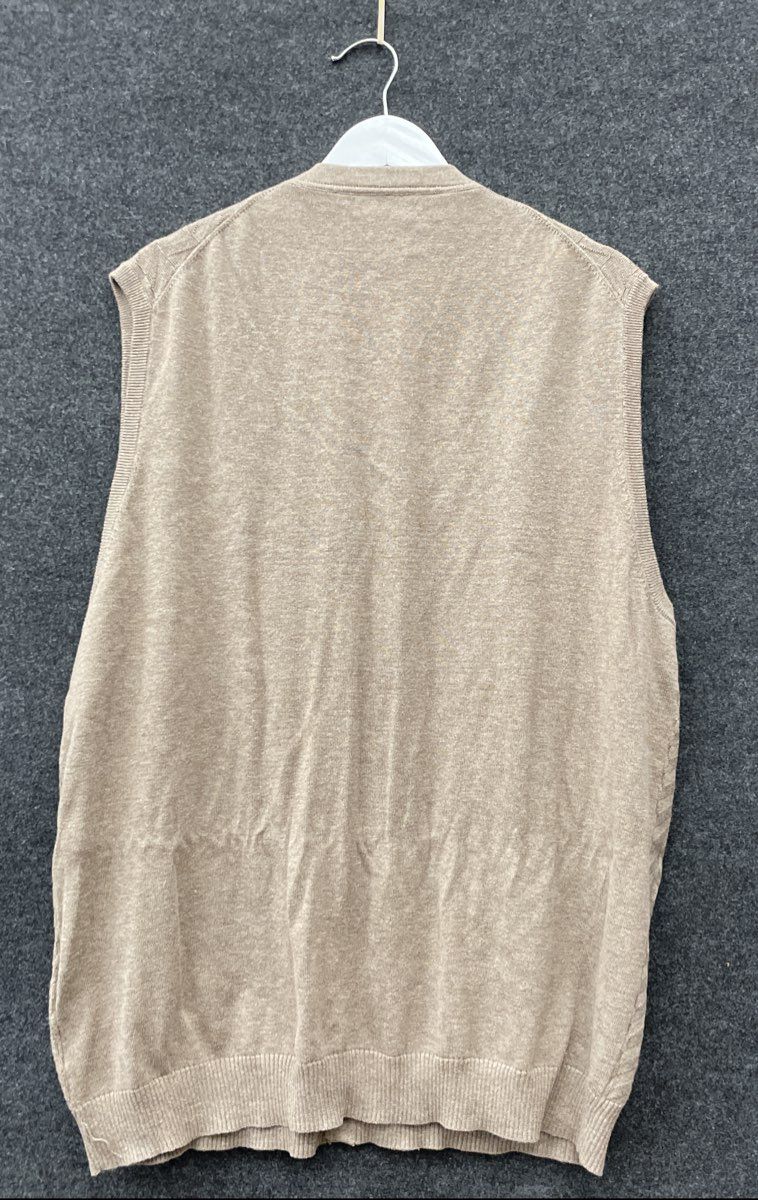 Tasso Elba Men's Cocoa Bean Heather Chevron Button Front Sweater Vest NWT XXL