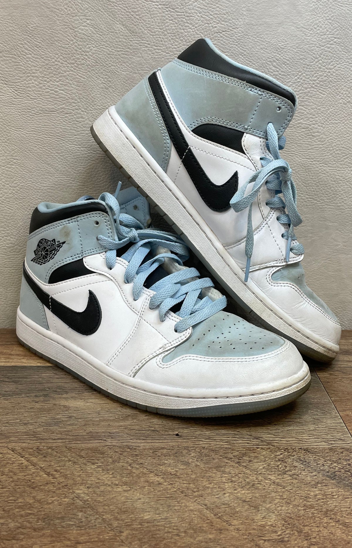 Nike Air Jordan 1 Mid University Blue White Black DV1308-104 Men's Size 8.5