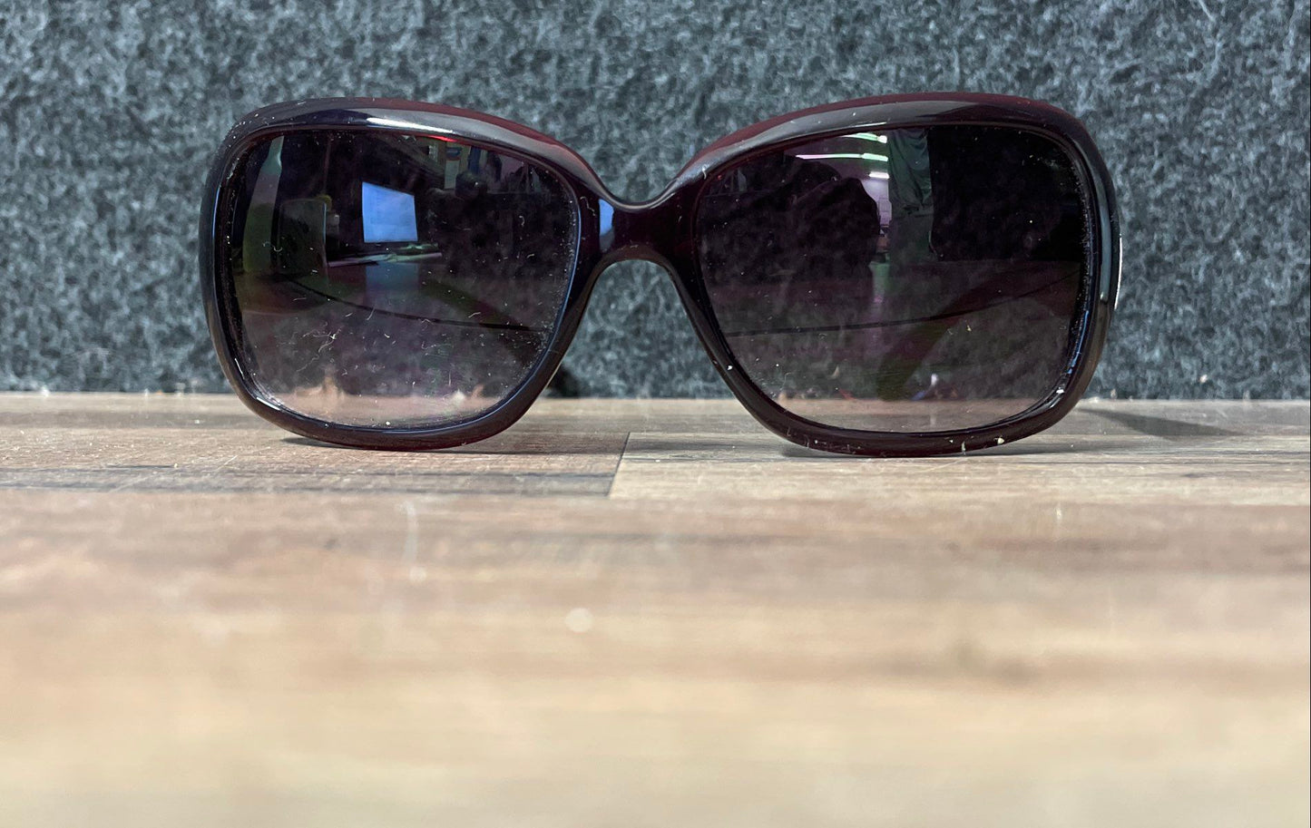 Fossil Women's Sunglasses Burgundy Oversized Rhinestone Accent