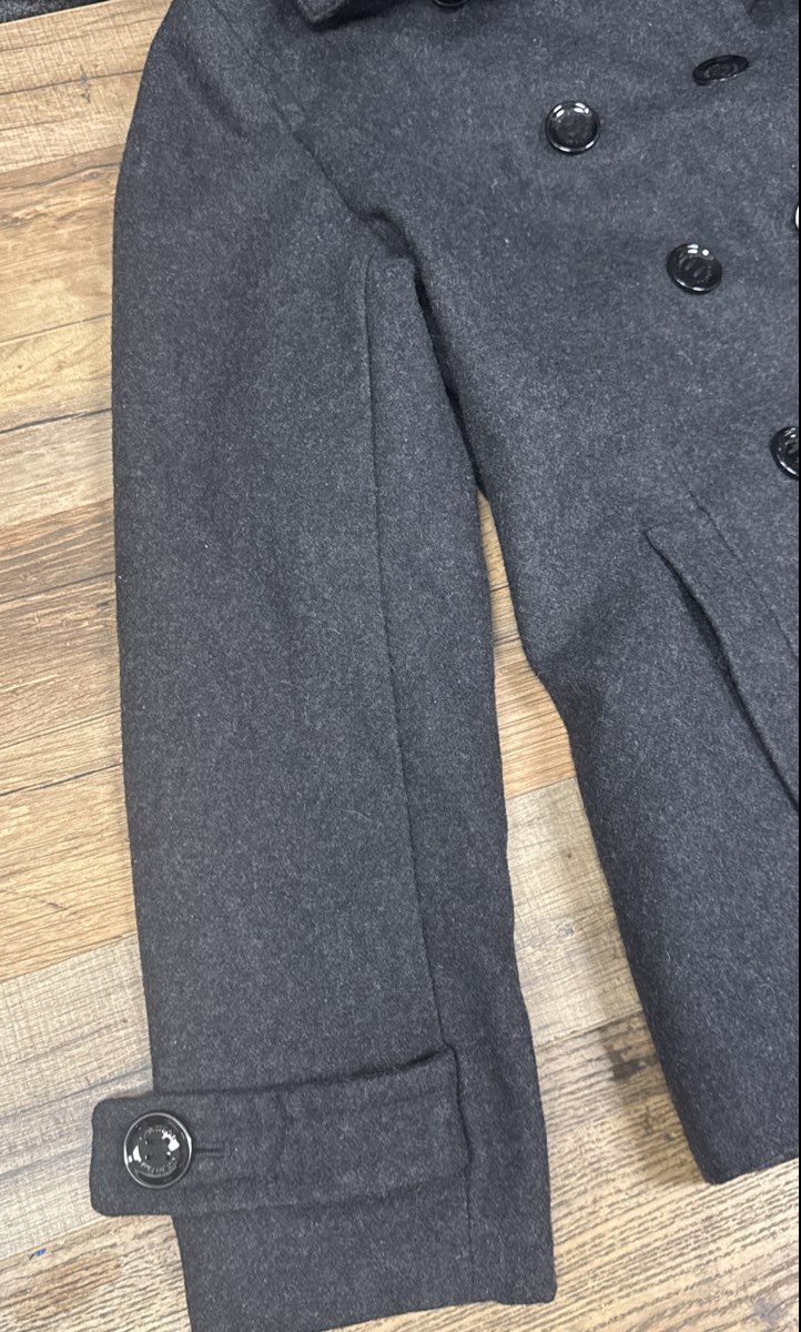 Calvin Klein Women's Charcoal Grey Double Breasted Hooded Peacoat Size 10