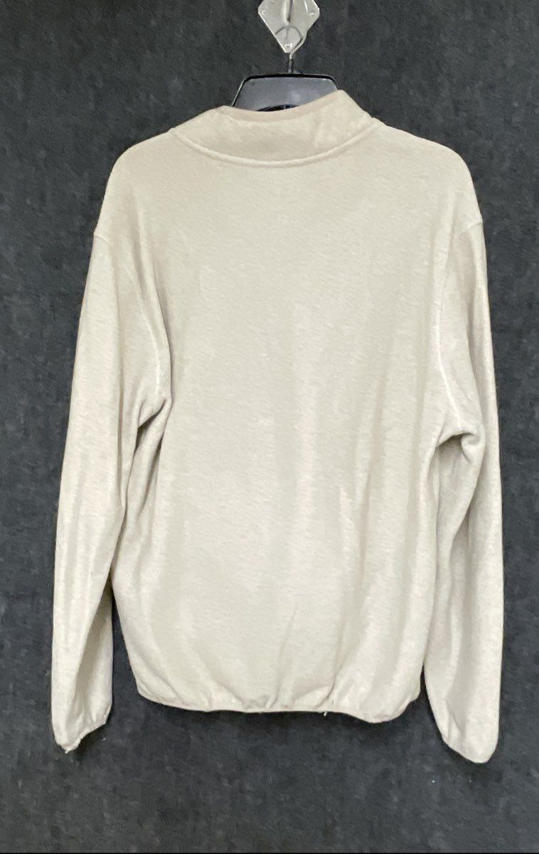Eddie Bauer Men's Beige Quarter-Snap Sweater Fleece Pullover Size Large