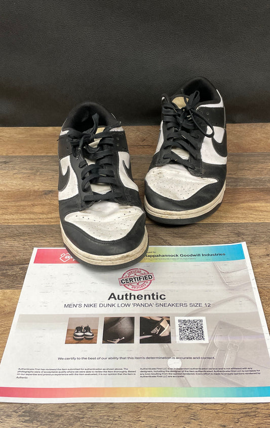 Nike Dunk Low Panda Black White Sneakers Size 12 COA