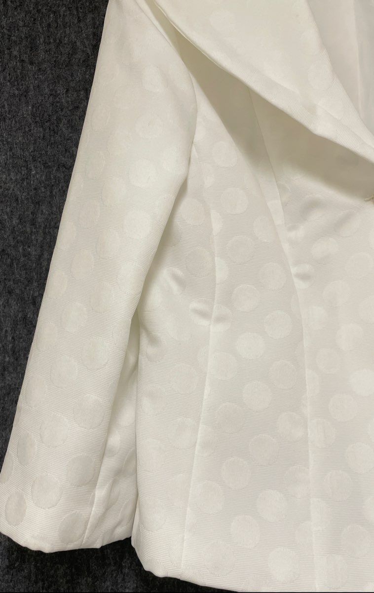 Isabella Suits Women's White Jacquard Polka Dot 2-Piece Skirt Suit Sz 14