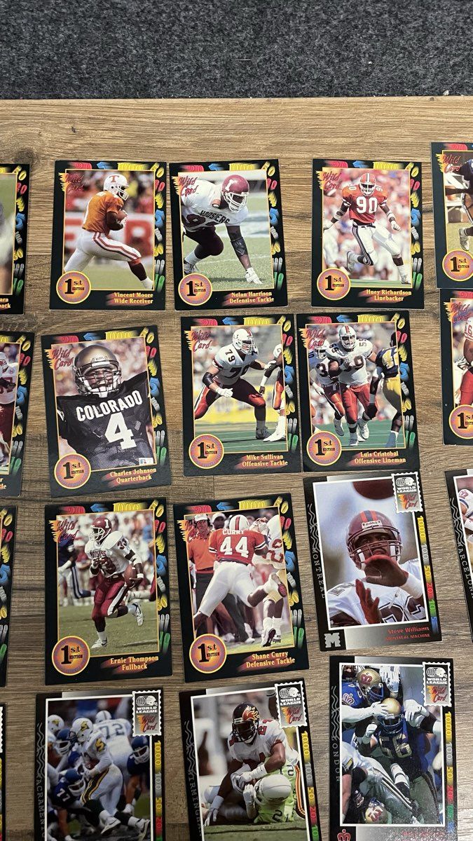 Football Card Lot Early 1990s Wild Card Pro Set 50 Cards See Photos