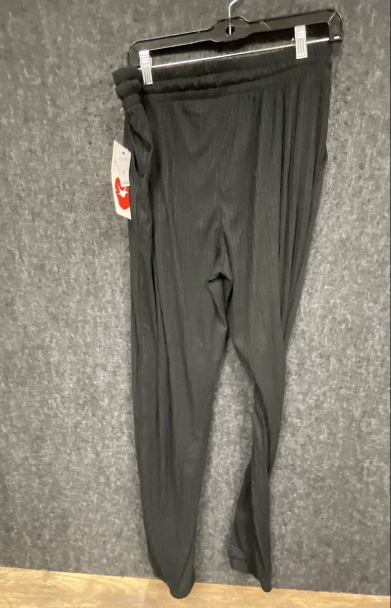 Hot Kiss Women's Black Pleated Drawstring Wide Leg Jogger Pants Sz 2X NWT