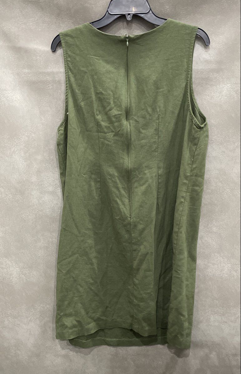52seven Women's Green Sleeveless Rayon Linen Lace V-Neck Tunic Top Sz XL