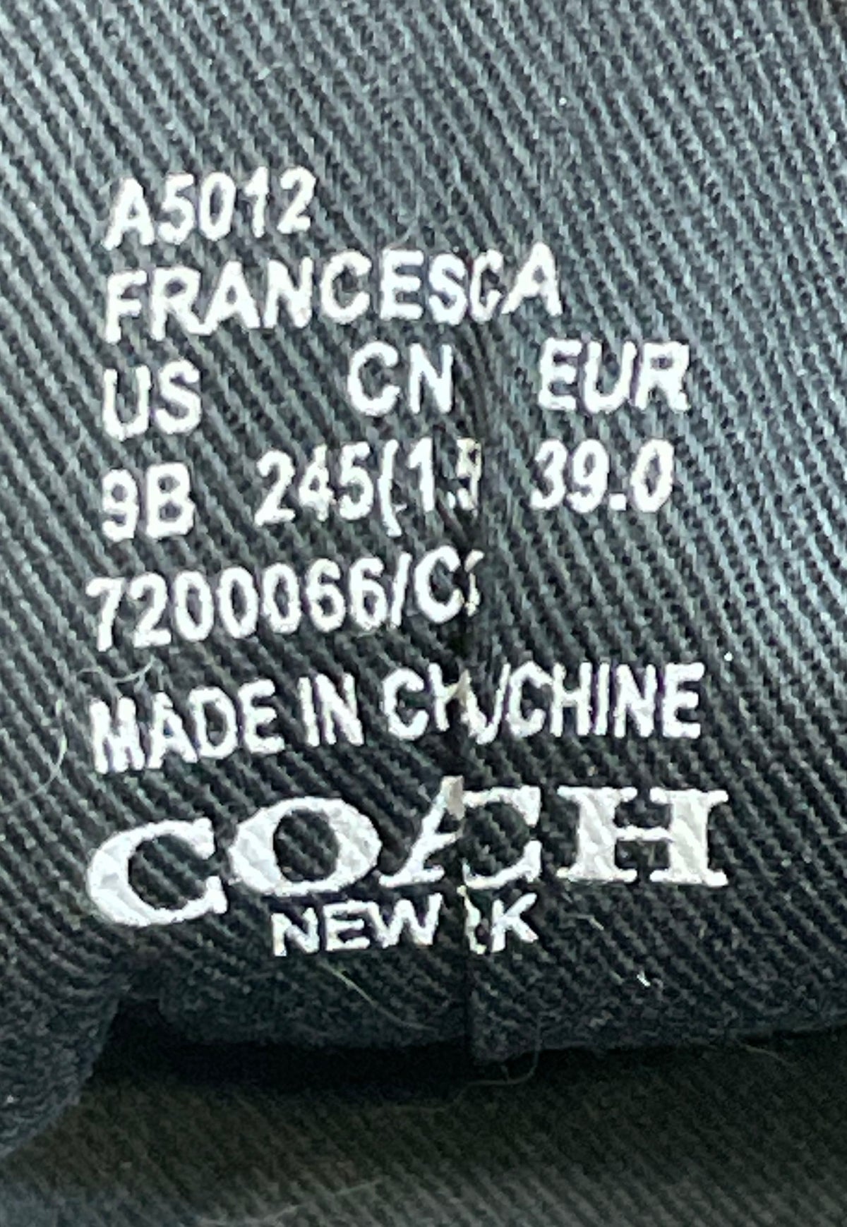 Coach Francesca Black Signature C Logo Low Top Sneakers Women's Size 9B