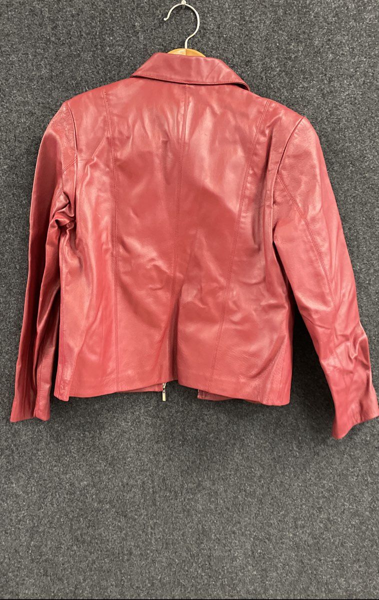 Vintage Y2K Adler Collection Women's Red Genuine Leather Full Zip Jacket Sz M