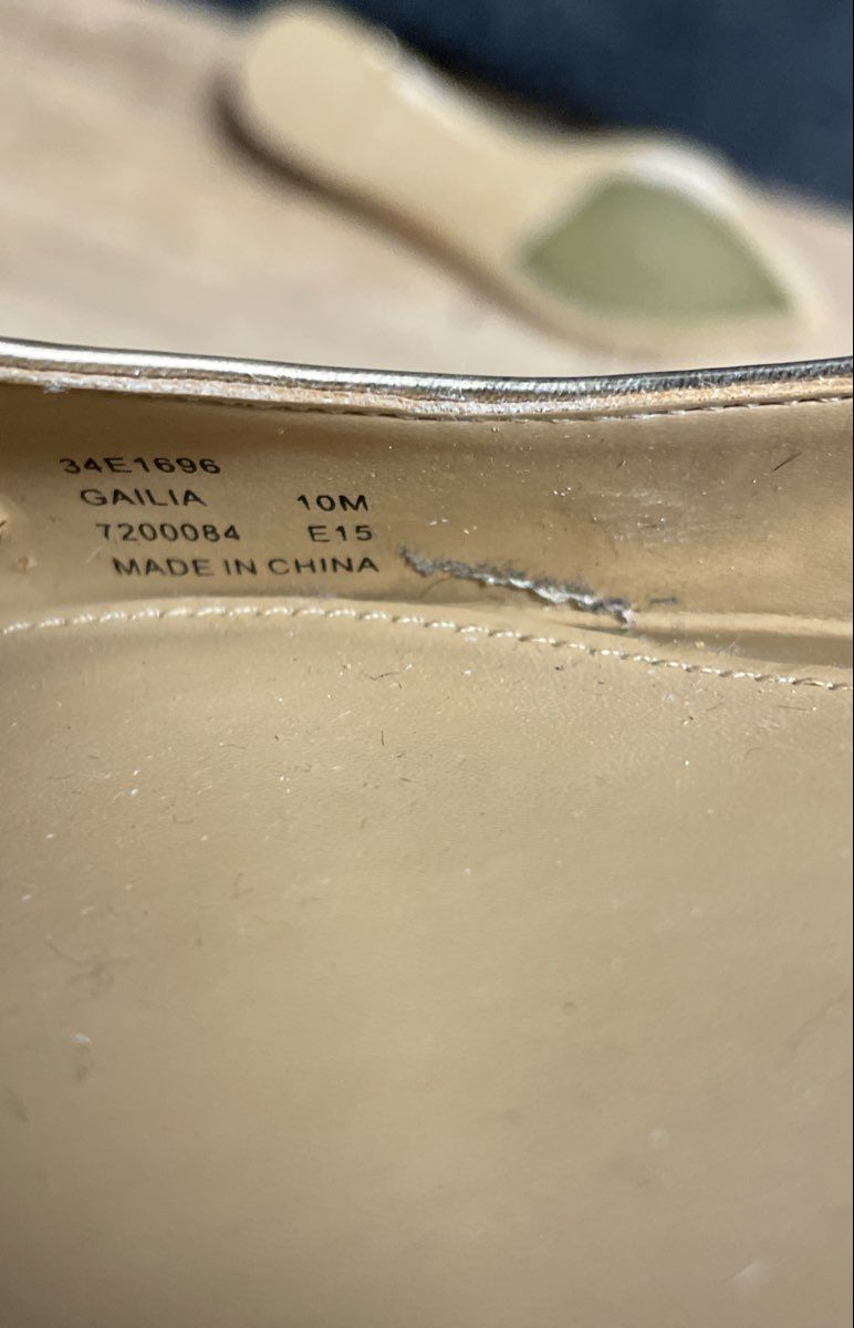 Calvin Klein Gailia Rose Gold Metallic Pointed Toe Flat Shoes Size 10M