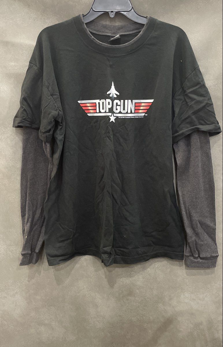 Top Gun Wingman Layered Long Sleeve Thermal T-Shirt Hybrid Tees 2004 Sz M