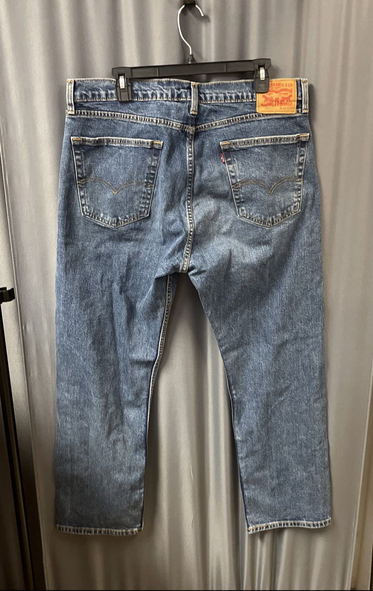 Levi's Men's 505 Regular Fit Blue Stretch Straight Leg Jeans Sz 36x29 NWT