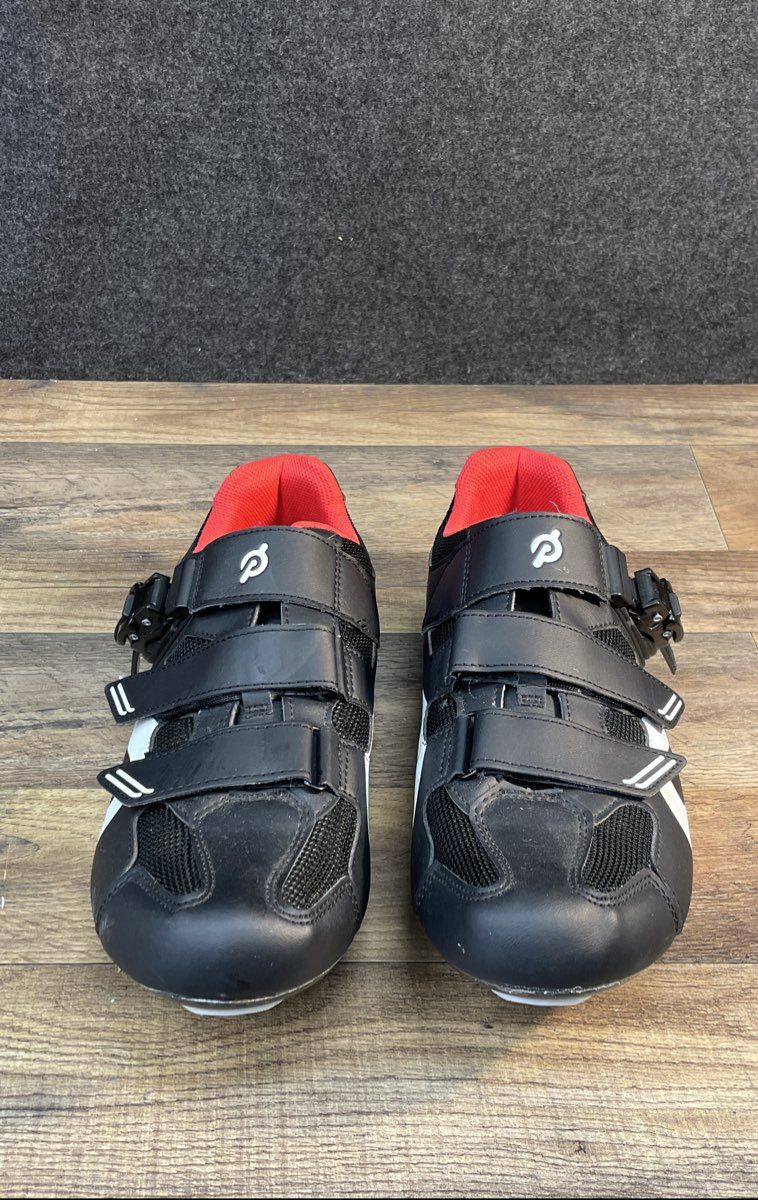 Peloton Indoor Cycling Shoes Black Red White With Delta Cleats Size 7