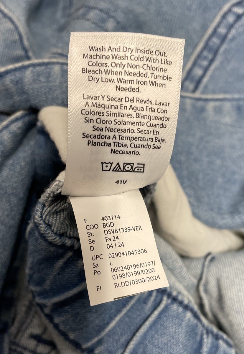 Sofia Jeans by Sofia Vergara Women's Light Wash Blue Denim Jumpsuit Tie Waist L