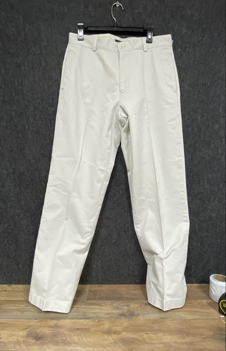 J.Crew Men's Cream Flat Front Straight Leg Chino Pants Sz 34x34