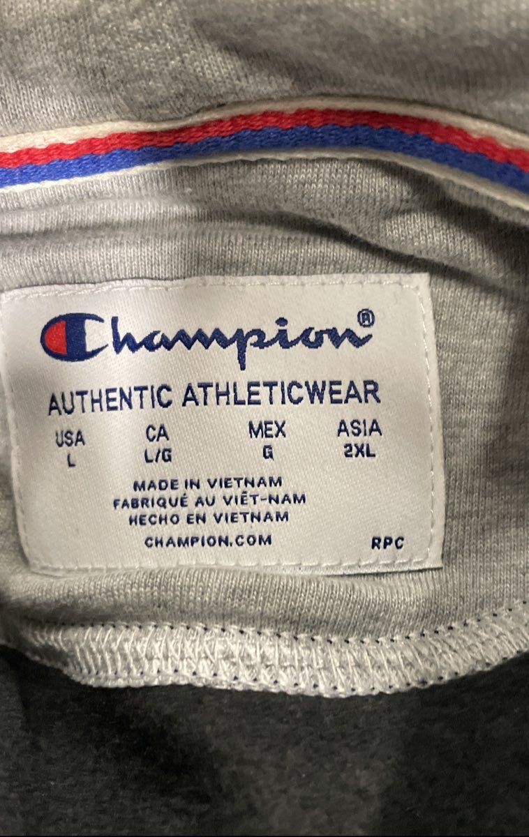Champion Men's Black Fleece Pullover Hoodie Tonal Logo Sweatshirt Sz L