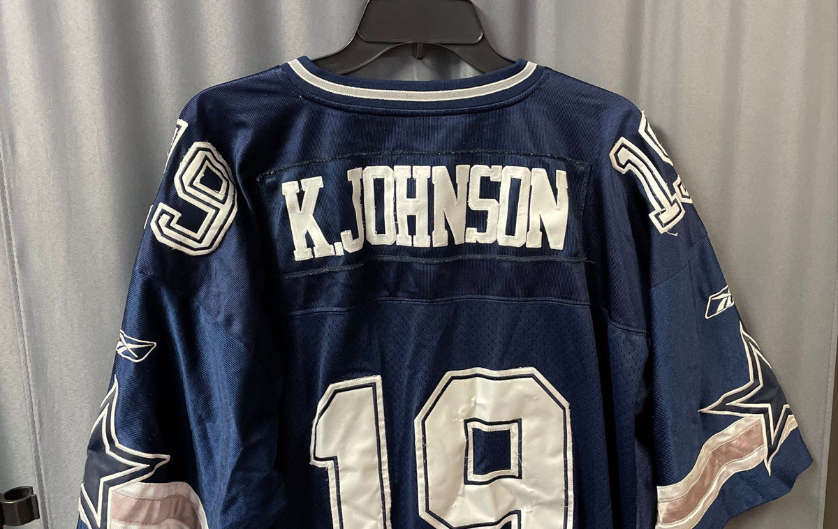 Vintage 2000s Reebok Dallas Cowboys Keyshawn Johnson #19 On Field Jersey Sz 54