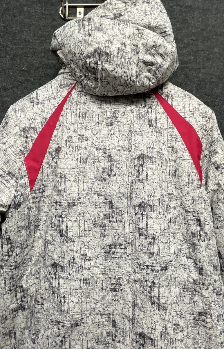 Below Zero Women's Ski Jacket Parka Gray Pink Hooded Fleece Lined Pattern Sz 1X