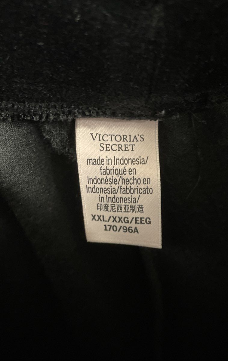 Victoria's Secret Women's Black Velour Rhinestone Stripe Jogger Pants XXL