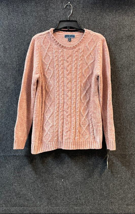 Karen Scott Women's Blush Pink Chenille Cable Knit Crewneck Sweater Sz XL NWT
