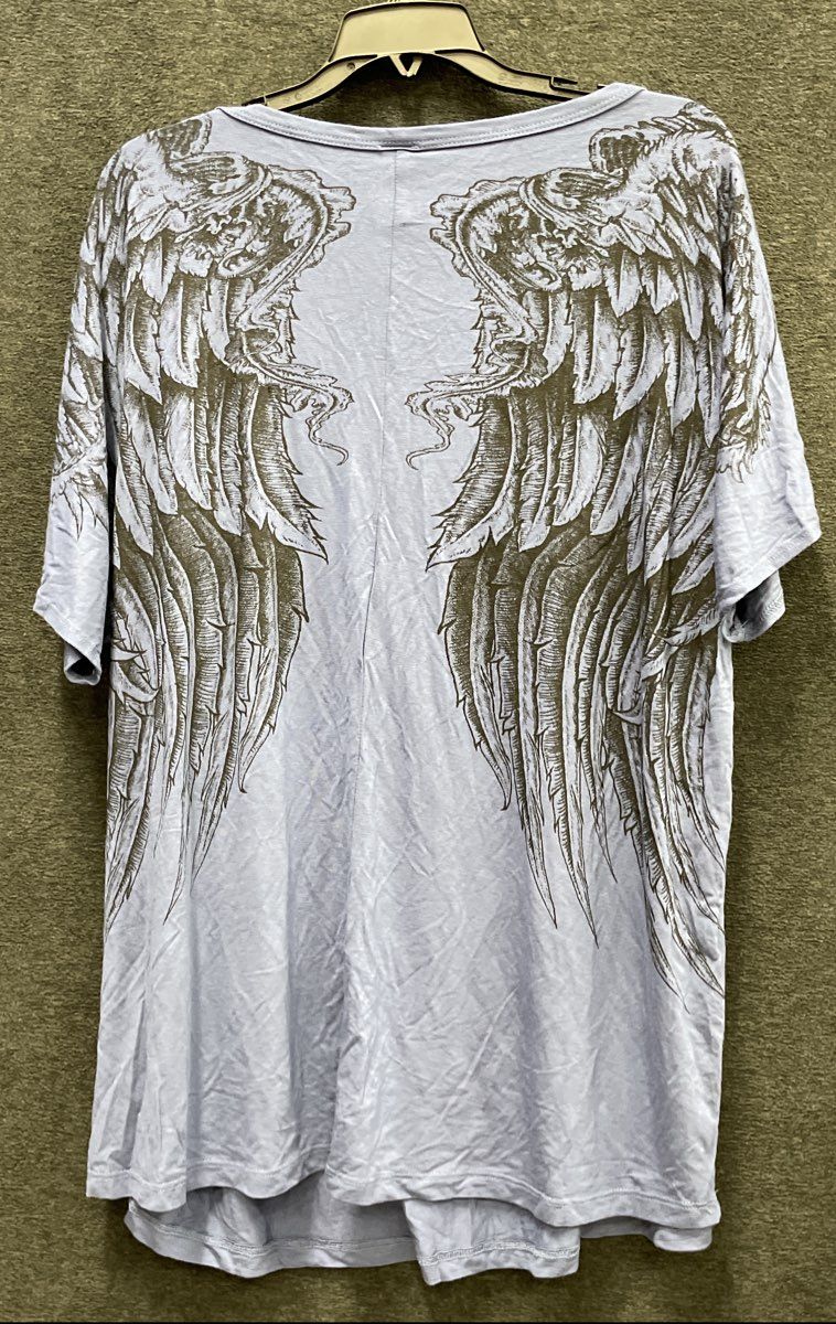 Liberty Wear Women's Sturgis Shirt Blue Wing Rhinestone NWT 2XL