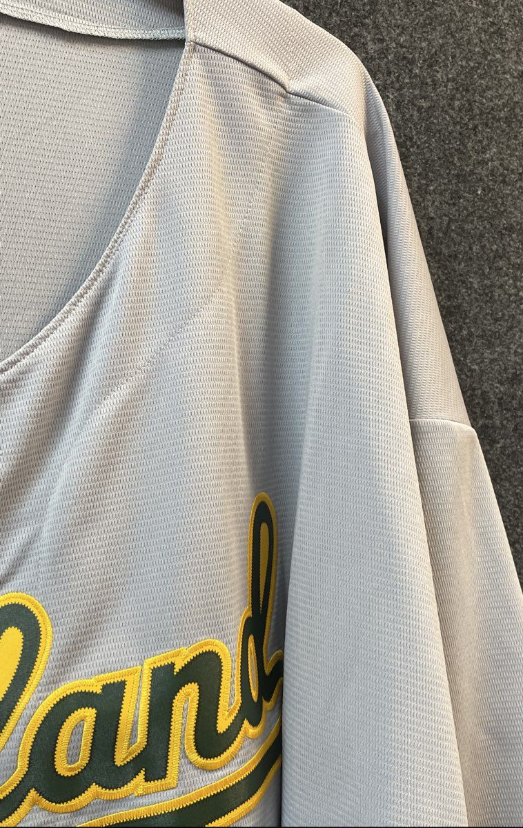Majestic Men's Oakland Athletics Baseball Jersey Grey Cool Base MLB Sz 6X