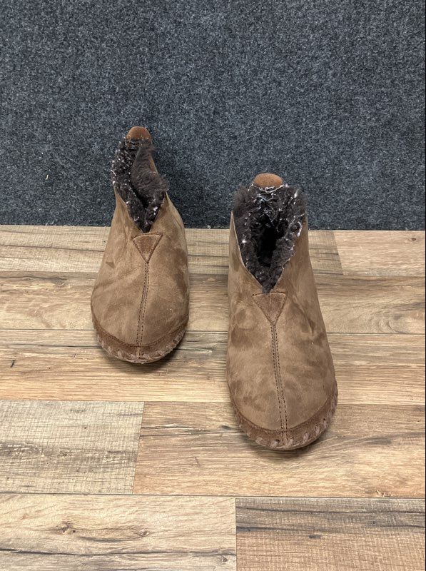 LL Bean Wicked Good Slipper Boots Brown Shearling Lined Women's Size 8