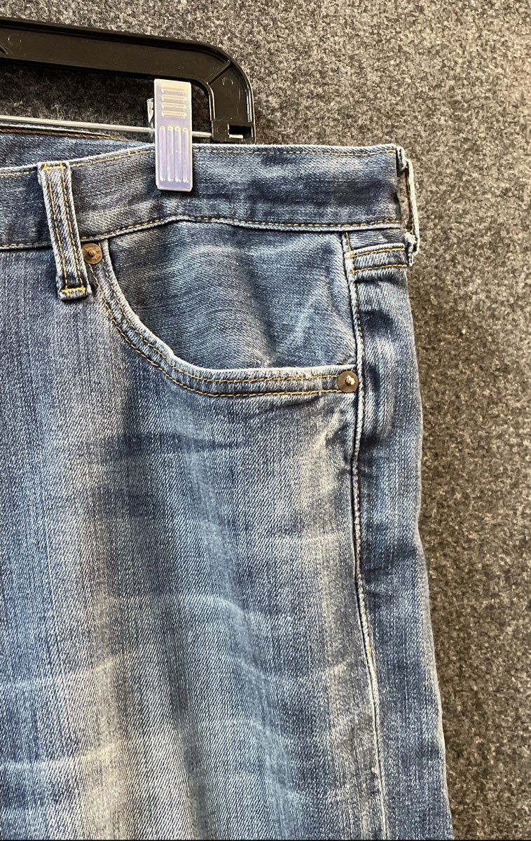 Lucky Brand Men's Medium Wash Blue Whiskered Straight Leg Denim Jeans Sz 36x30