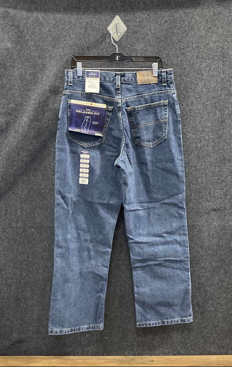 Vintage Y2K Faded Glory Men's Blue Relaxed Fit Jeans NWT Sz 34x30